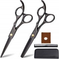 Hair Cutting Scissors Tool Set Professional Barber Scissors Kit Small 6.5 Inch Thinning Shears With Case for Men Women Kids