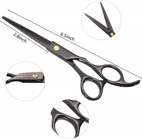 Hair Cutting Scissors Tool Set Professional Barber Scissors Kit Small 6.5 Inch Thinning Shears With Case for Men Women Kids