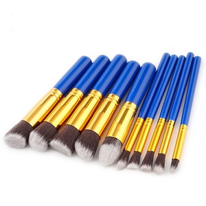10 Pcs blue / black /gold  Makeup Brushes Superior Professional Soft Cosmetics Make Up Brush Set Kabuki Brush kit Makeup Brushes