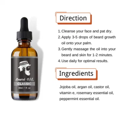 100% Organic Private Label Beard Growth Oil Premium OEM Beard Oil