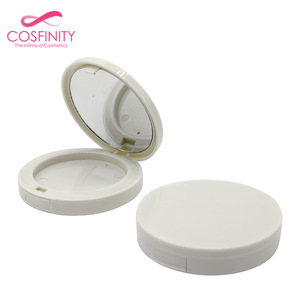 2019 trending products round two-layer makeup empty foundation compact case loose powder case with mirror