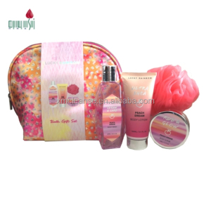 Best sell protable travel cosmetic bag bubble bath and body gift set