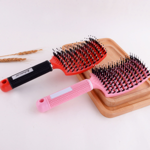 Boar bristle vent hair brush curved hair brush ,dry fast hair brush ,boar hair extension brush