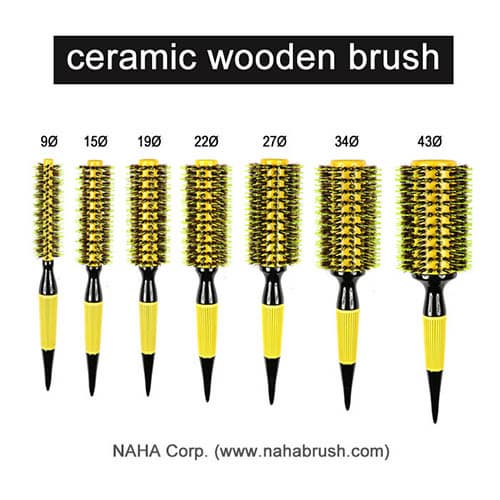 Ceramic Wooden Round Hair Brush
