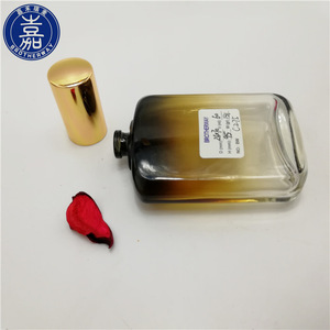 Clear Rectangle 60ml glass perfume bottle with crimp top for man use