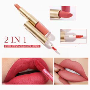 Custom Cosmetic Makeup 2 In 1 Lip Tint And Lip stick Non Toxic Waterproof Silky Matte Lipstick
