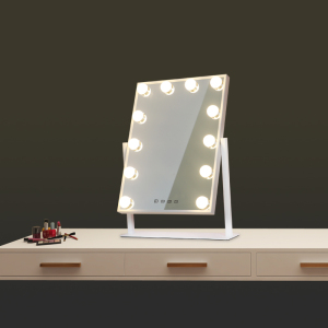 Desktop Led Bulbs Vanity Lighted Hollywood Makeup Mirrors With Bluetooth Speaker