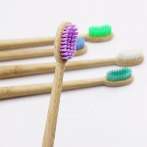 Eco Friendly Reusable Wavy Hair Round Handle Bamboo Charcoal Toothbrush Custom Logo