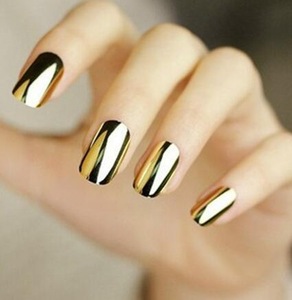 Gold Silver Black Metallic Nail Stickers Decal Design Manicure Tips Wraps DIY Decoration Nail Art New