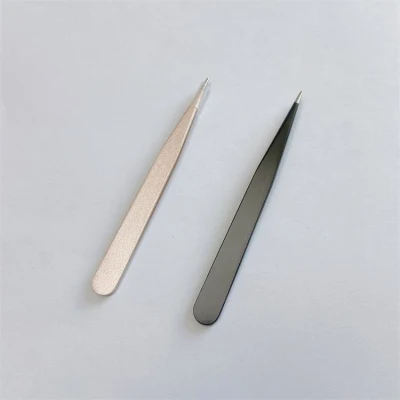 High Quality Makeup Beauty Care Black Painting Pointed Beauty Eye Lash Tweezers