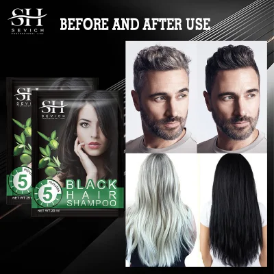 Hot Selling Cheap Natural Herbal Hair Dye Shampoo Black Sachet for Men