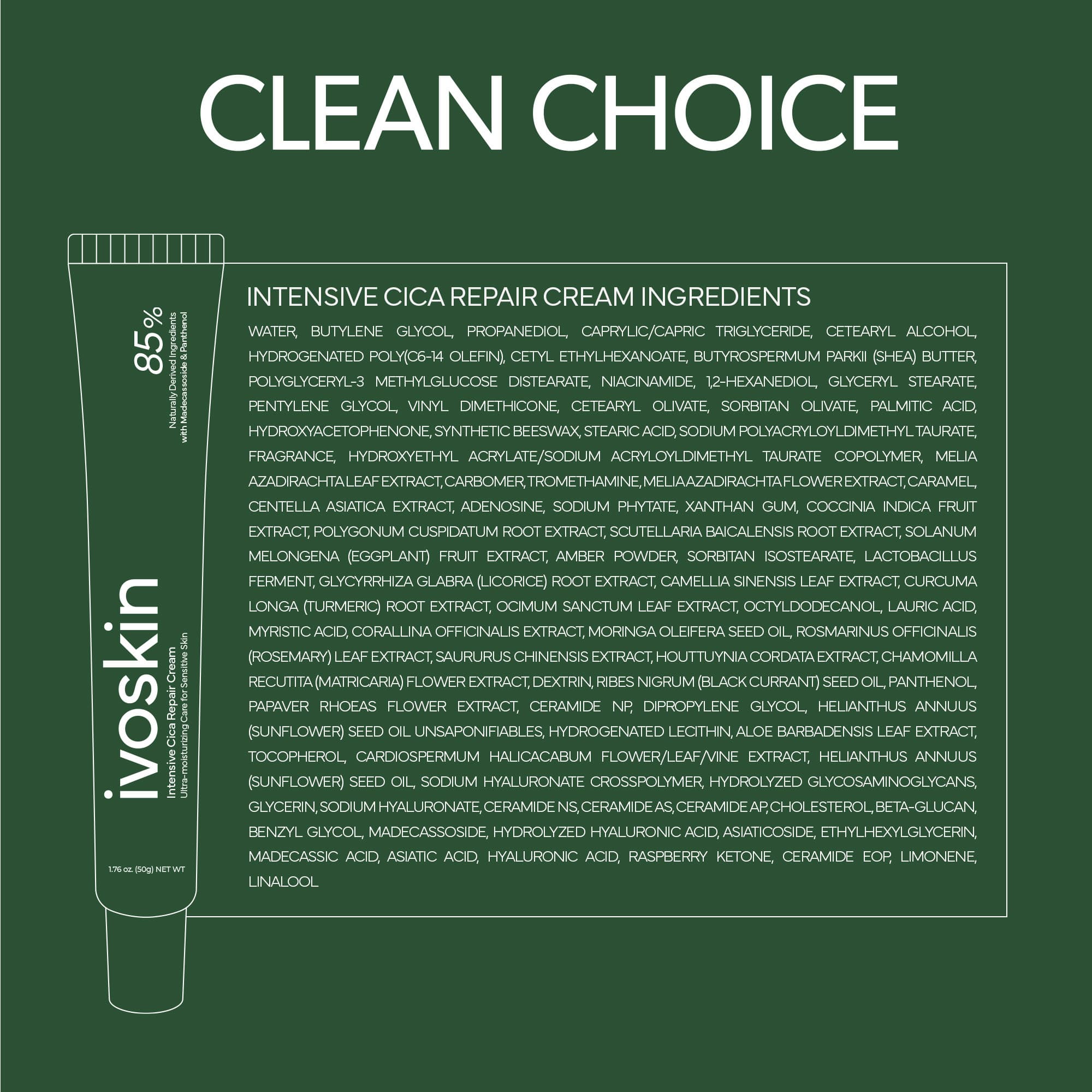 IVOSKIN Intensive Cica Repair Cream - Barrier Repair &amp; Soothing Moisturizer