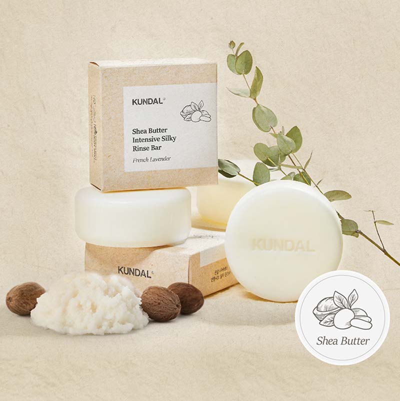 (KUNDAL) Shea Butter Intensive Silky Rinse Bar [French Lavender] 100g