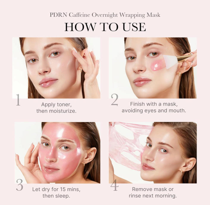 Medicube Wrapping Mask PDRN Caffeine Overnight Peel Off Facial Mask 2.53 fl.oz