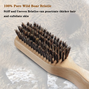 Novel and Fashion design with customized wood bristl hair brush mens stiff boar bristles brush
