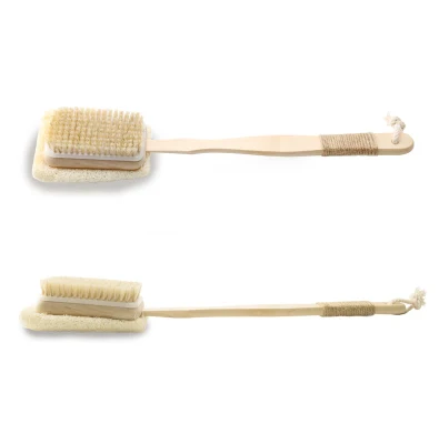 OEM Brand Back Bath Brush Natural Loofah Bath Sponge Bristle Bath Brush with Long Handle