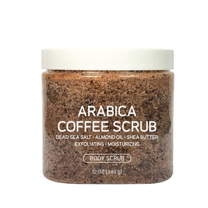 OEM Dead Sea Salt Exfoliator Moisturizer Oragnaic Arabica Coffee Body Scrub with Olive Oil and Shea Butter