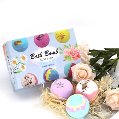 OEM Factory Customized Wholesale 100% Natural Ingredients Bubble Bath Bombs for Women Gift Set 6PCS Bath Bomb