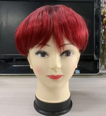 Pixie Cut Machine Made Wigs Short 100% Human Hair Wigs for Black Women Short Straight Black Ladies Wigs 2 Colors