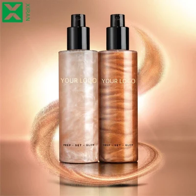 Private Label Gold Shimmer Spray Body Face Glow Liquid Highlighter Setting Spray