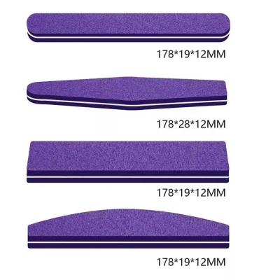 Professional Nail Buffer Wholesale Quality 6 Colors Sponge Nail Files 100/180