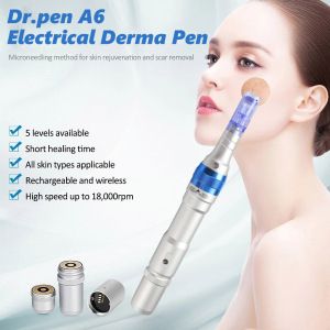 Professional Rechargeable Microneedle Electric Dr Derma Pen Micro Needle Cartridge Dermapen A6