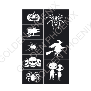 Reusable adhesive henna tattoo drawing halloween face paint stencil set