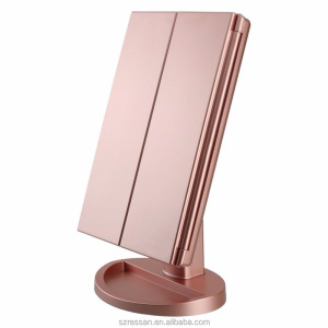 Rose Gold Touch Screen LED Makeup Mirror Vanity Mirror With Lights