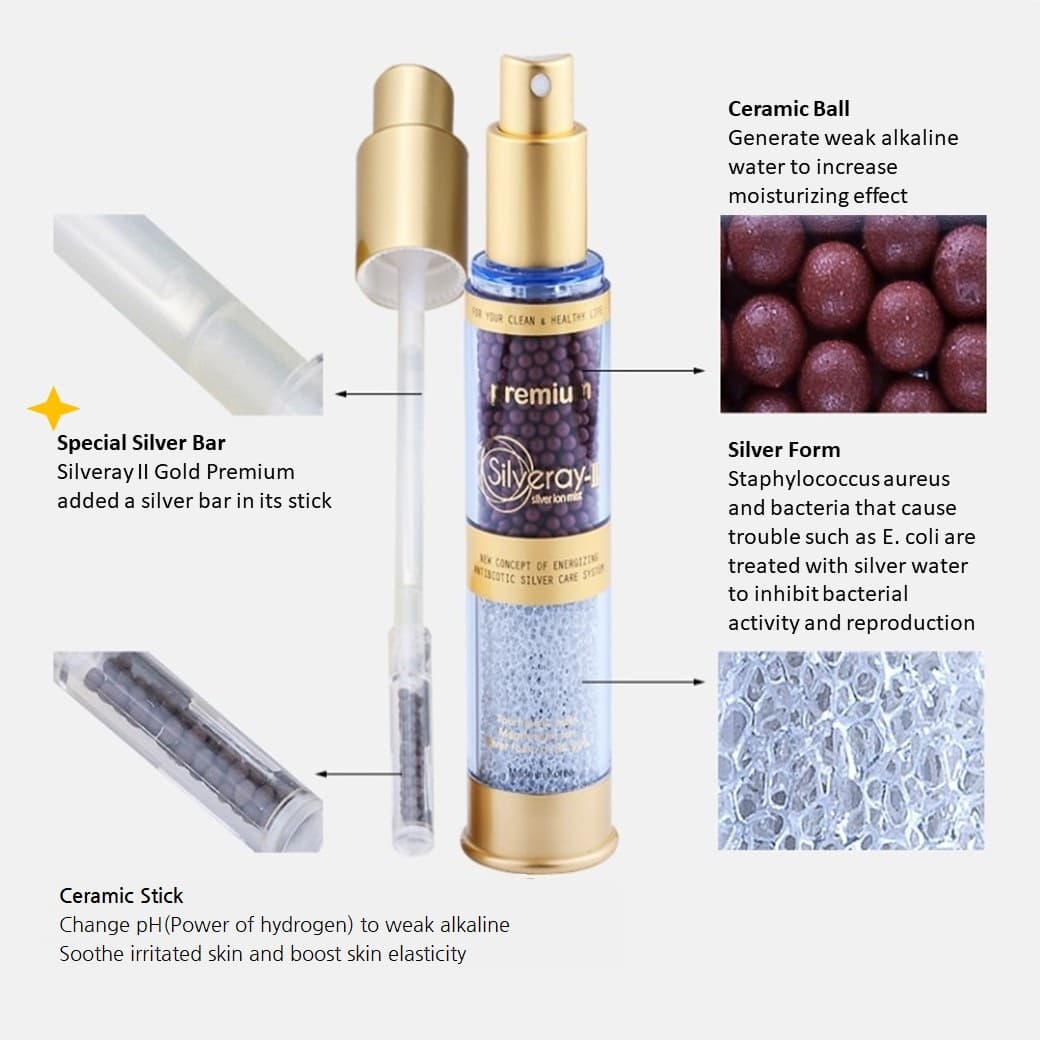 Silverex Sarah Silveray 2 Premium Gold Silver Ion Mist 50ml for Sterilization and Moisturizing