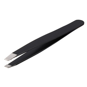 Stain finish quality straight eyebrow tweezers