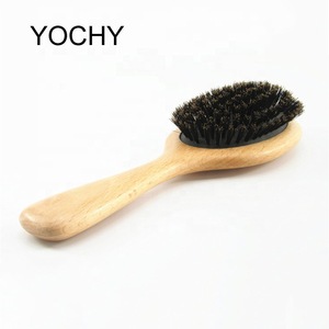 Wood Handle Hair Brush Natural Boar Fluffy Bristle Anti Loss Comb Hairdressing Barber Tool Teasing Bristle Salon Hairbrush