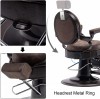 BarberPub Vintage Barber Chair Heavy Duty Metal Frame All Purpose Hydraulic Recline Salon Beauty Spa Equipment