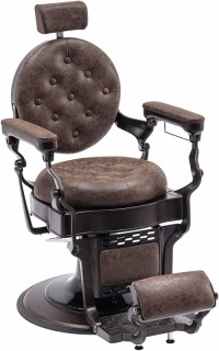 BarberPub Vintage Barber Chair Heavy Duty Metal Frame All Purpose Hydraulic Recline Salon Beauty Spa Equipment