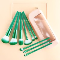 Portable Makeup Brush Set with Crocodile Pattern Handle & Pouch  Wholesale Private Label Cosmetic Brushes