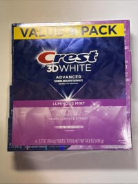 Crest 3D White Advanced Luminous Mint Teeth Whitening Toothpaste Crest Toothpaste 3.7 oz