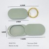 Baking Painted Green Metal Zinc Alloy Sliding Oval Shape Solid Perfume Box Scented Balm Jar