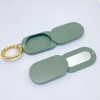 Baking Painted Green Metal Zinc Alloy Sliding Oval Shape Solid Perfume Box Scented Balm Jar