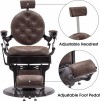 BarberPub Vintage Barber Chair Heavy Duty Metal Frame All Purpose Hydraulic Recline Salon Beauty Spa Equipment