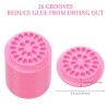 200 Pieces False Eyelashes Glue Holders Pink Flower Shape Glue Pallet Pad with Straight and Curved Tip Tweezer for Eyelash Tools