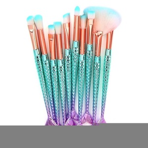 11pcs 3D Mermaid Makeup Brush Cosmetic Brushes Eyeshadow Eyeliner Blush Brushes