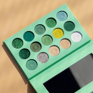 15 Colors Eyeshadow Summer China Green Palette Private Label Eyeshadow Palette