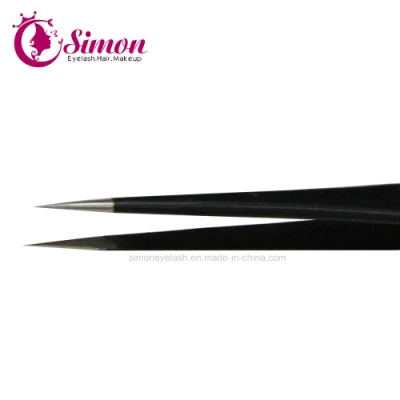 Black Color Anti-Static ESD Stainless Steel Tweezer for Eyelash Extension