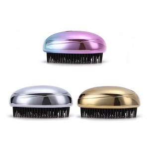 Cheap Custom Plastic Egg Comb Gradient Plating TT Comb Pocket Hair Comb Promotion Gift Pocket Hair Brush