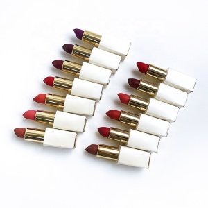 Creat your own brand blue container pearl lipsticks lipstick heart with low price