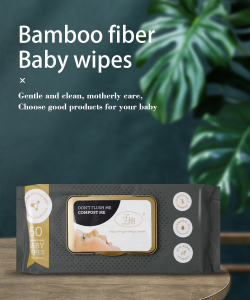 ECO+BIO 60Pcs/ Pack 24Pack/Carton Super Soft Biodegradable Bamboo Fiber Skin-Friendly Vitamin E Aloe Original Baby Wipes