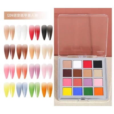 Factory DIY Ombre Nails Art Pigment 16 Colors Gradient Effect Nail Powder