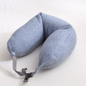 Foldable U Shape Travel Neck Pillow Filled with Polystyrene Beads