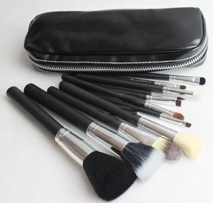 High end natural hair makeup brush set, Cosmetic makeup brush set, 12 Pcs Makeup Brushes Tools Kit