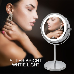 High Transparency Stand Desktop Led Makeup Mirror With Light