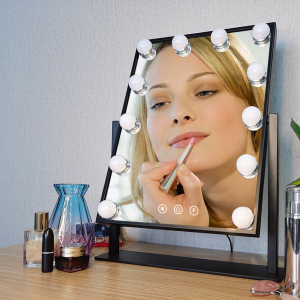 Hollywood DC 5V 3 different light led large table big black hollywood makeup vanity mirror